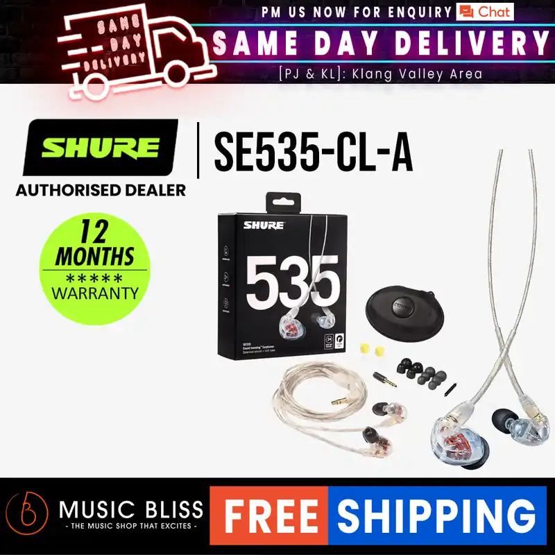 Shure SE535 Sound Isolating Earphones - Clear Best Seller