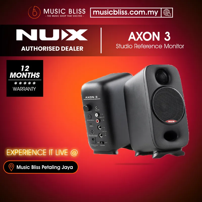 NUX AXON 3 90 Watt 2 Way Lightweight Bluetooth Powered Studio Monitor Speaker with Carrying Bag Hot Deal