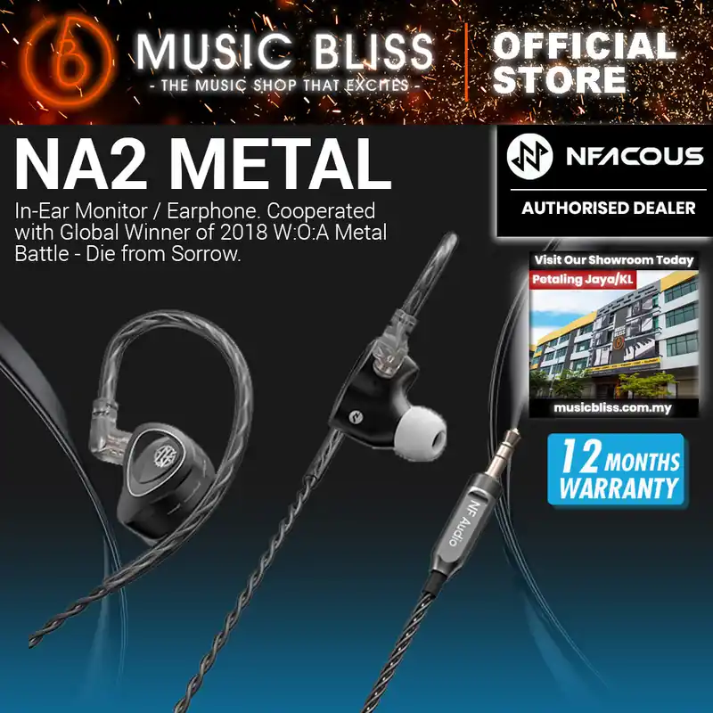 NF ACOUS NA2 METAL MC2L-10M Dynamic Driver Music In-Ear Monitor / Earphone. Cooperated with Global Winner of 2018 W:O:A Metal Battle - Die from Sorrow Premium
