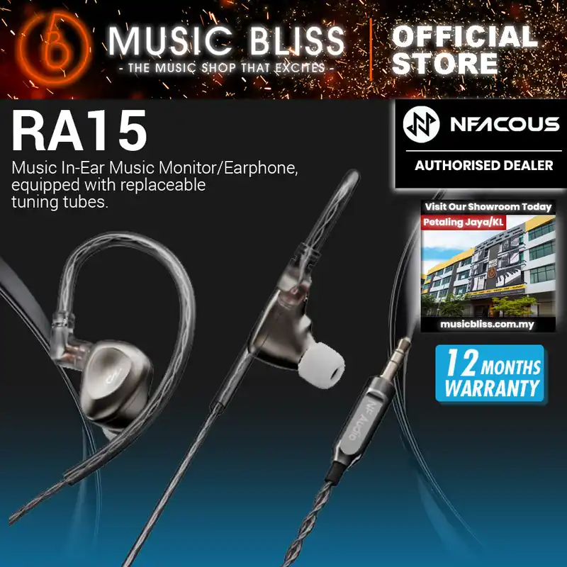 NF ACOUS RA15 MC2L-10M Dynamic Driver Music In-Ear Music Monitor/Earphone, equipped with replaceable tuning tubes. Secure Checkout