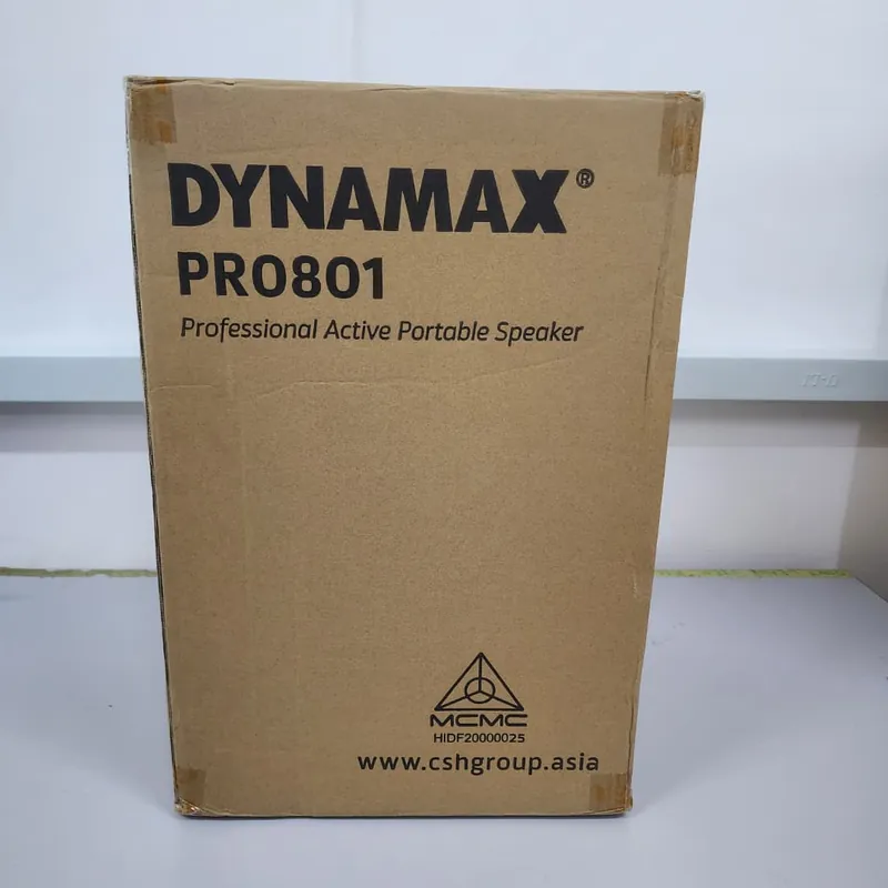 B-STOCK (BS-507) Dynamax PRO801C 8" Active Speaker with USB, Bluetooth and 2 x Handheld Microphone (PRO801) Free Returns