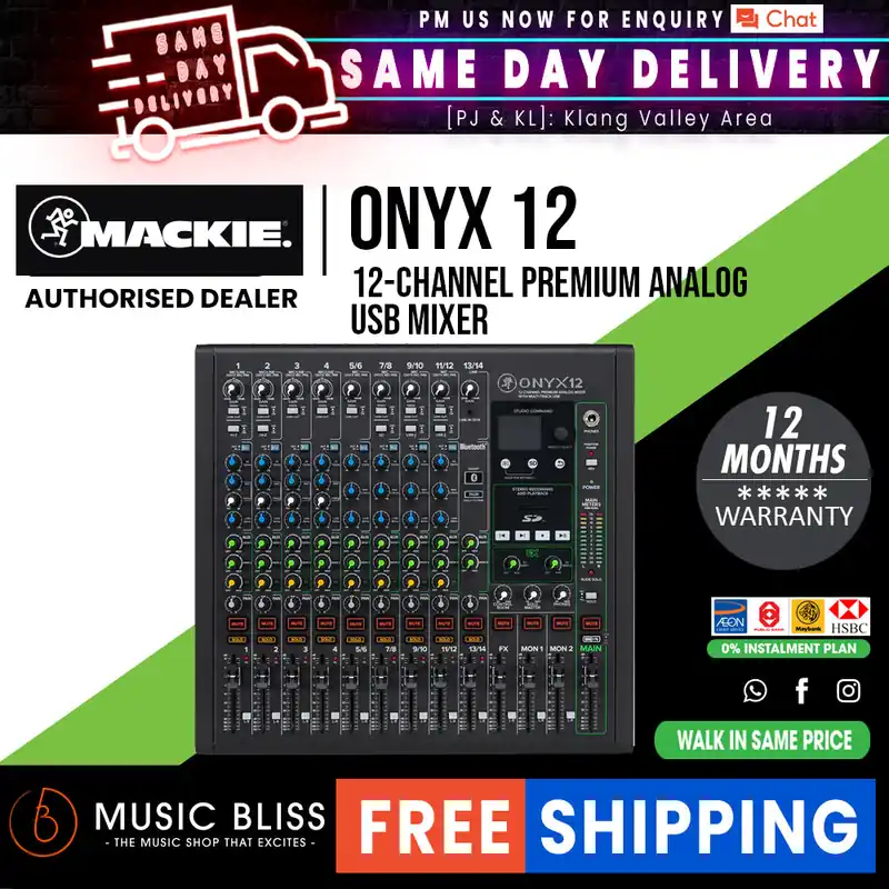 Mackie Onyx12 12-channel Analog Mixer with Multi-Track USB Special Discount