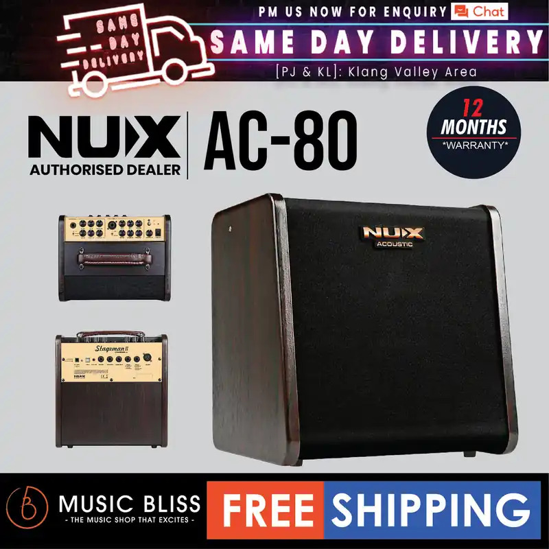 NUX AC-80 Stageman 2 Charge Acoustic Amplifier Same Day Shipping