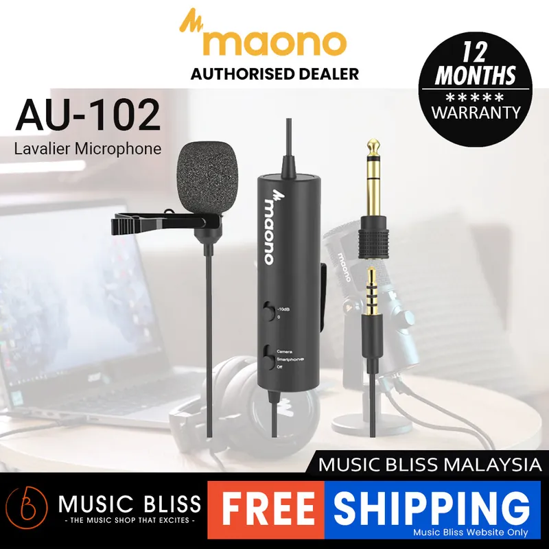 Secure Checkout MAONO AU-102 Lavalier Microphone with -10db Attenuation