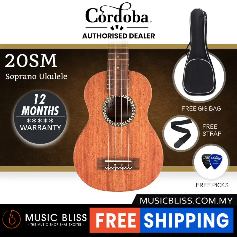 Price Drop Cordoba 20SM Mahagony Soprano Ukulele - Mahagony Top, Mahagony Back & Sides