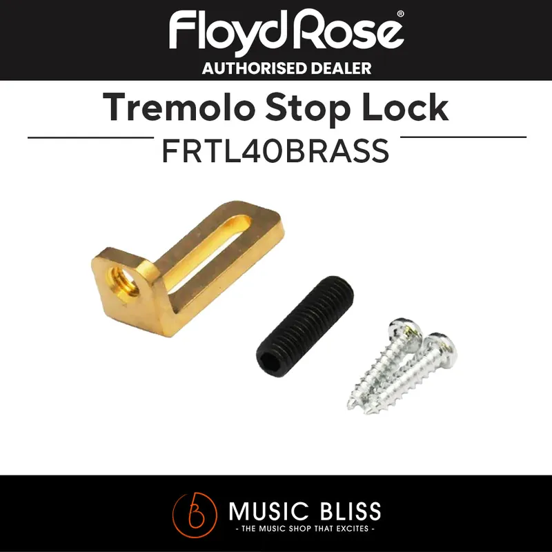 Hassle-Free Returns Floyd Rose Tremolo Stop Lock for Floyd Rose Floating Tremolo Systems - Brass