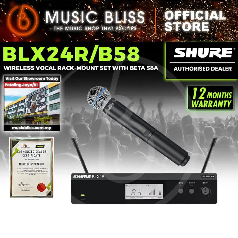 Worldwide Shipping Shure BLX24R/B58 Handheld Wireless System, BLX4R Wireless Transmitter & BLX2/B58 Handheld Transmitter