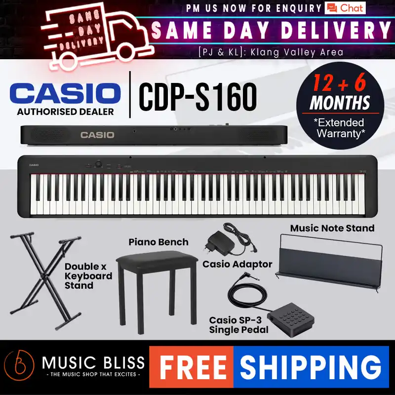 Casio CDP-S160 88-key Digital Piano with FREE Piano Bench Exclusive