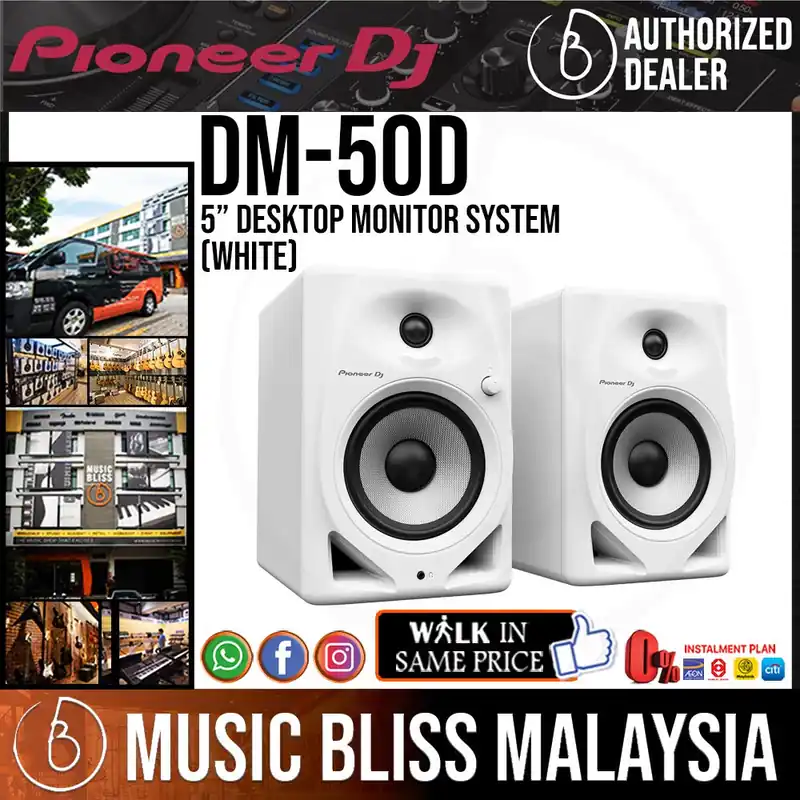 Must Have Pioneer DJ DM-50D 5-inch Active Monitor Speaker, White - Pair