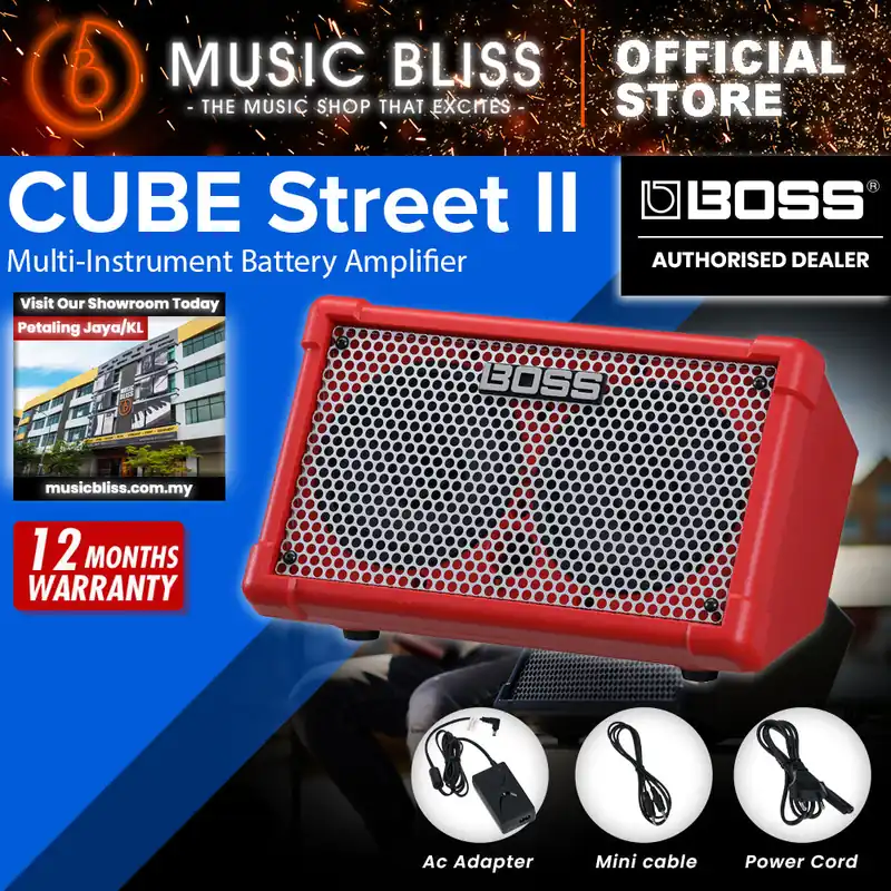 Boss CUBE Street 2 - 2x6.5" 10-watt Battery Powered Combo Amp - Red Instant Buy