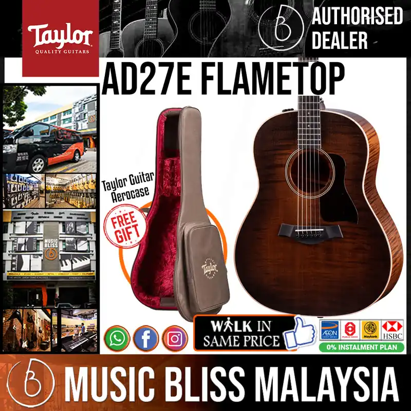 Grab Now Taylor American Dream AD27e Flametop Acoustic-electric Guitar - Woodsmoke *Special Store Promo*