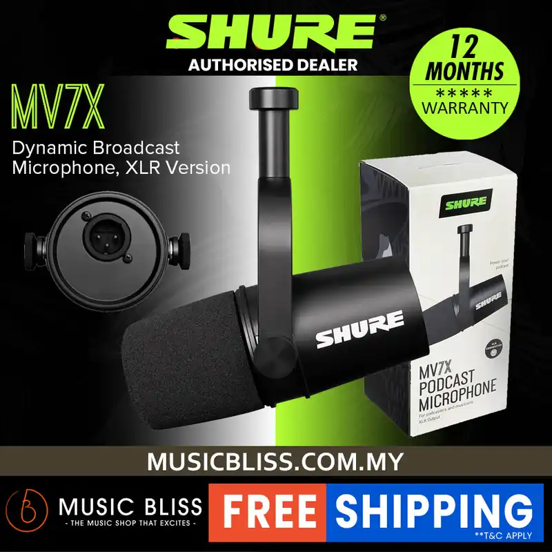 Best Seller Shure MV7X Dynamic Broadcast Microphone, XLR Version - Black