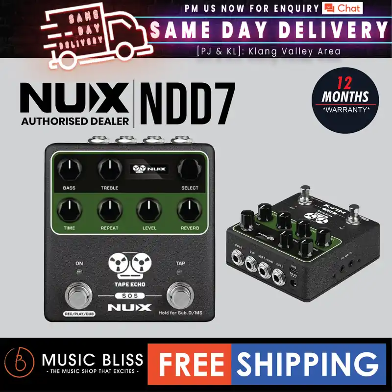 Authentic NUX NDD7 Verdugo SRS Tape Echo Effects Pedal