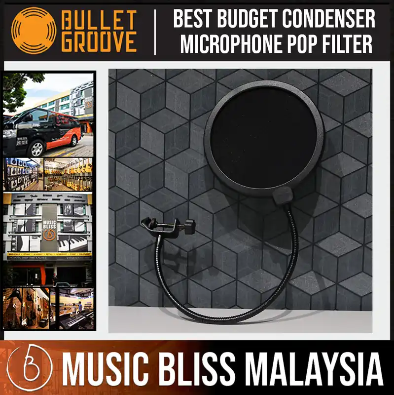 Bullet Groove Condenser Microphone Pop Filter, Microphone Pop Filter, Best Budget Pop Filter Same Day Shipping