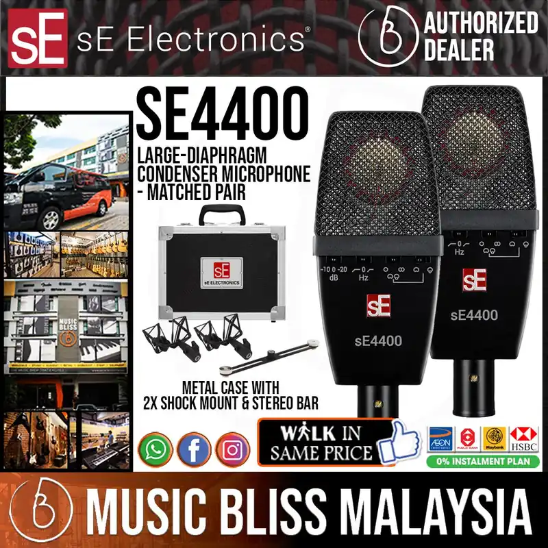 Original sE Electronics sE4400 Large-diaphragm Condenser Microphone - Matched Pair