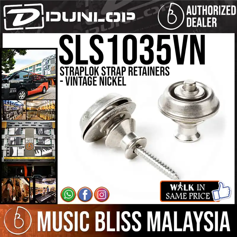 Jim Dunlop SLS1035 Straplok Strap Retainers - Vintage Nickel Today Only