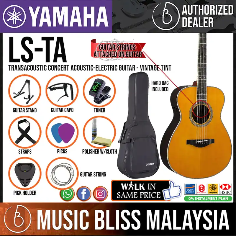 Flash Sale Yamaha LS-TA TransAcoustic Concert Acoustic-Electric Guitar with Hard Bag