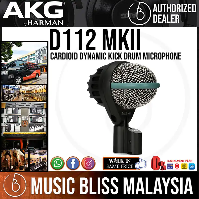 Original AKG D112 MKII Cardioid Dynamic Kick Drum Microphone