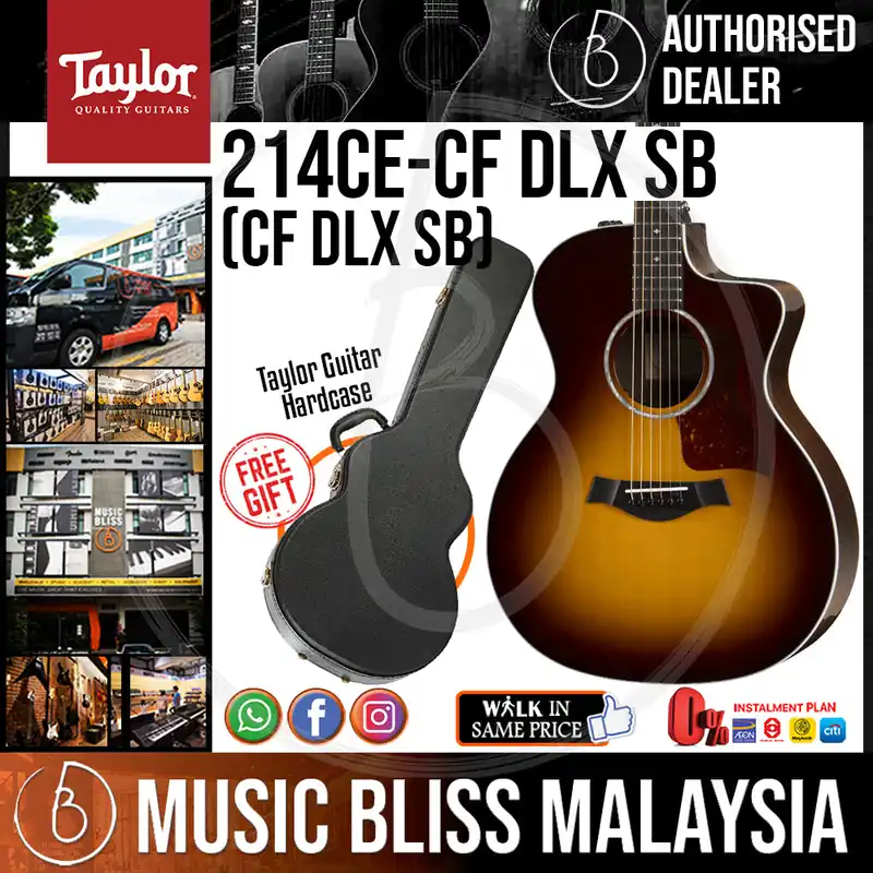 Limited Edition Taylor 214ce-CF DLX SB Layered Copafera back and sides with Hardcase
