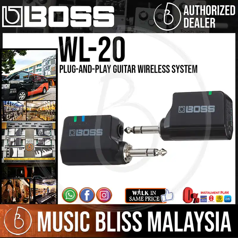 Bargain Boss WL-20 Digital Wireless Guitar System with Cable Tone Simulation