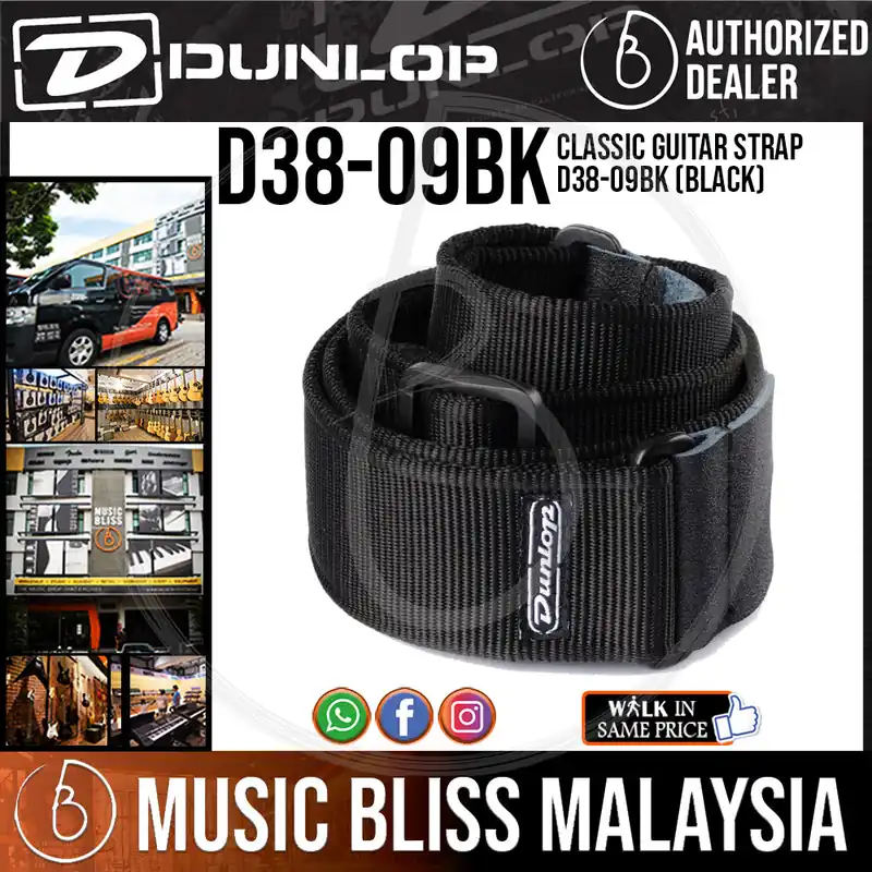 Jim Dunlop D38-09BK Classic Guitar Strap - Black Warranty Included