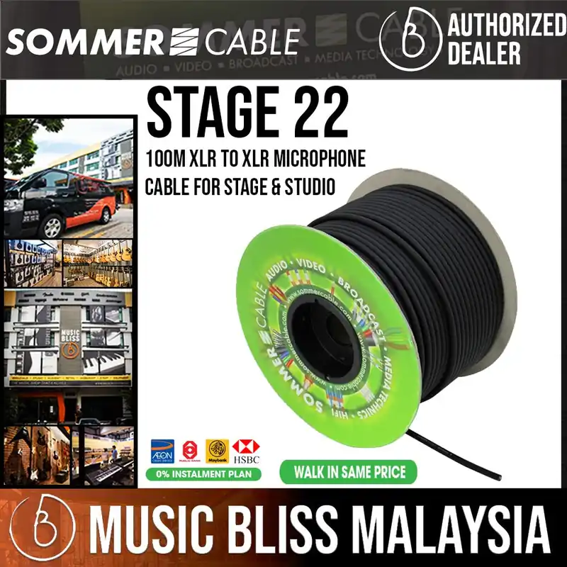 Sommer Stage 22 Bulk 100M XLR to XLR Microphone Cable for Stage & Studio Markdown