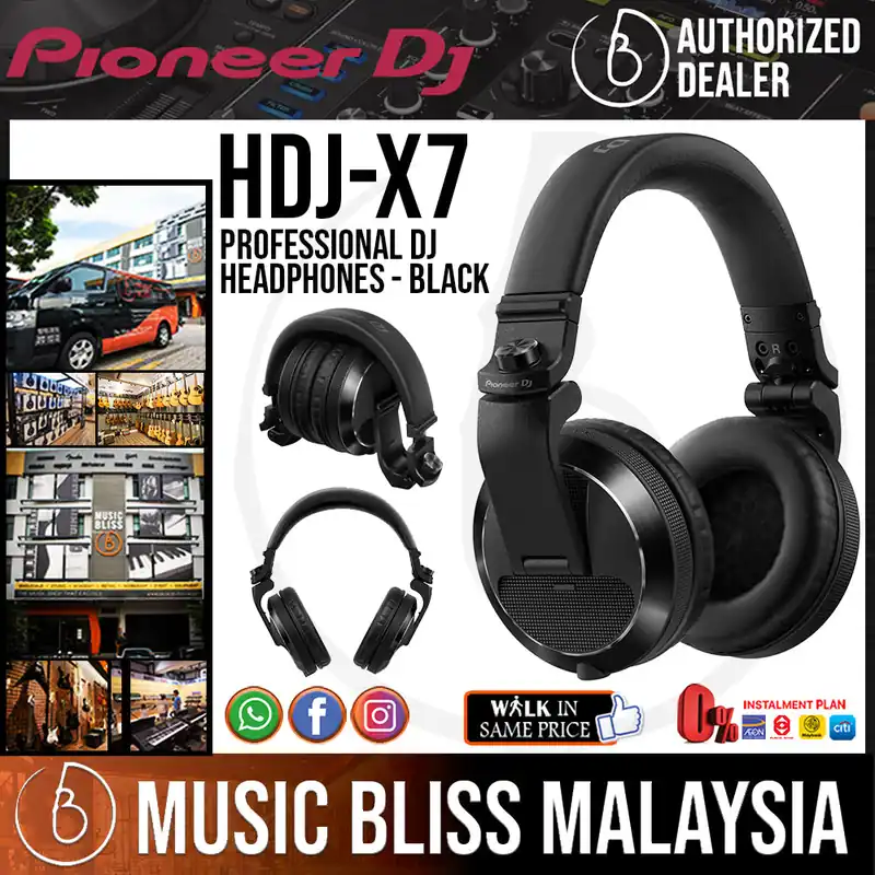 Pioneer DJ HDJ-X7 Professional DJ Headphones - Black Next Day Delivery