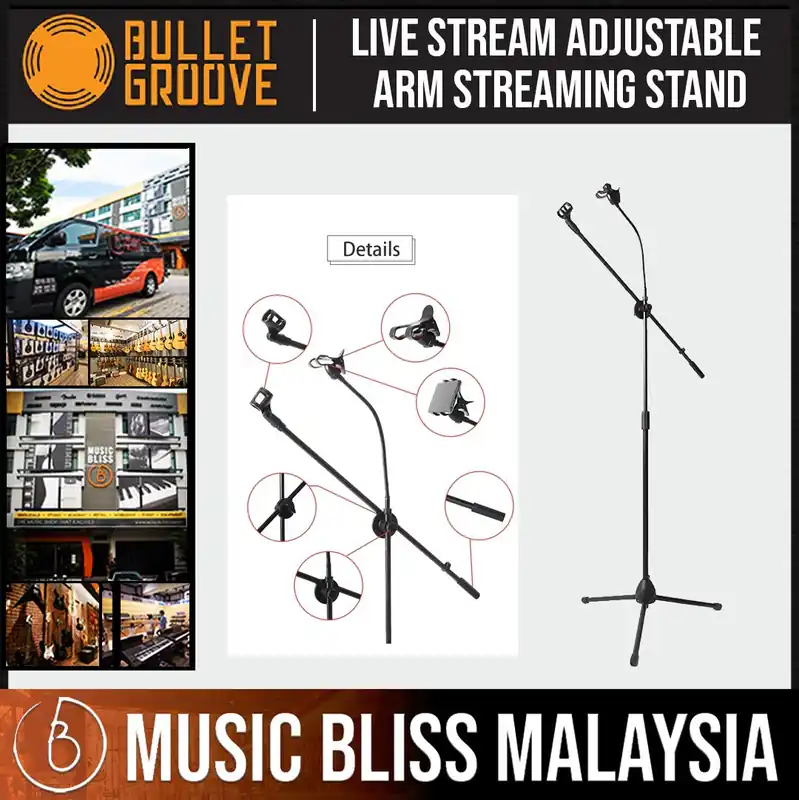 Get Yours Bullet Groove Microphone Stand, Mic Stand for multiple mic sizes & types, Best Budget Durable Microphone Stands