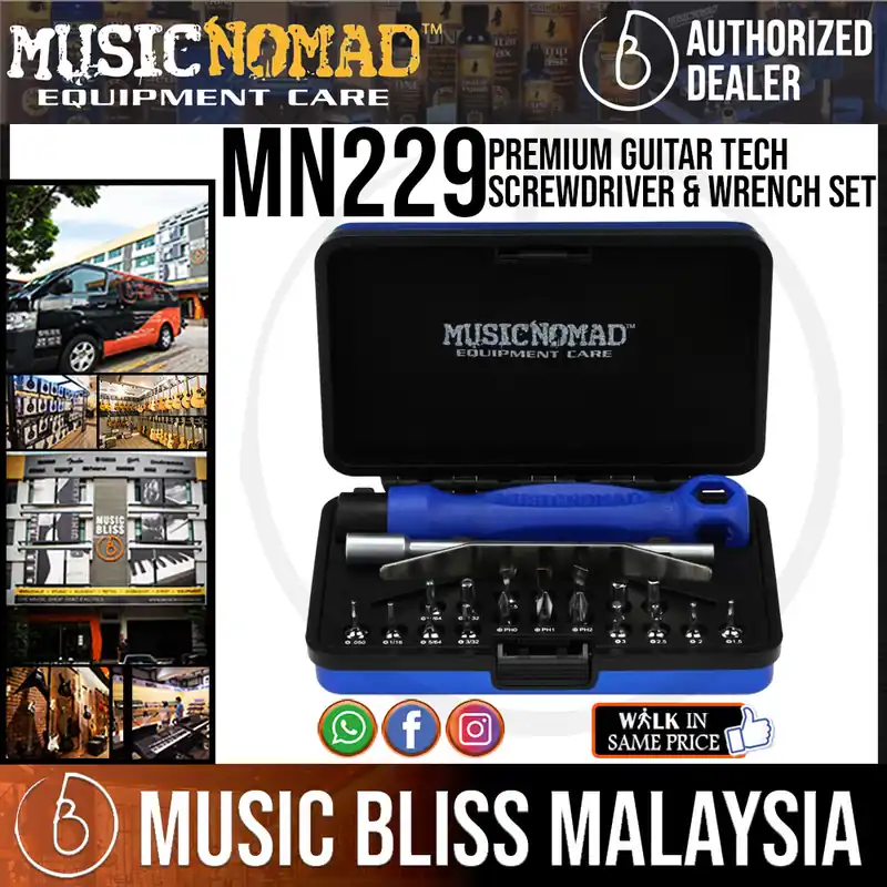 Music Nomad MN229 Premium Guitar Tech Screwdriver and Wrench Set Genuine