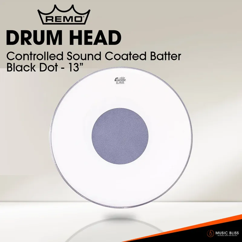 Professional Grade Remo Controlled Sound Coated Batter Black Dot - 13"