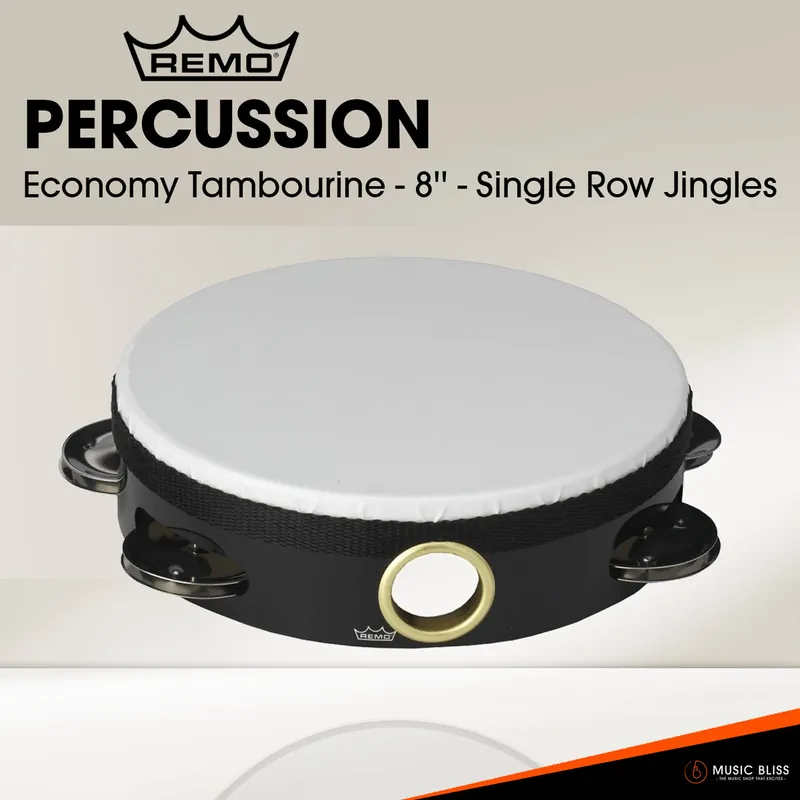 Remo Economy Tambourine - 8'' - Single Row Jingles Direct From Manufacturer