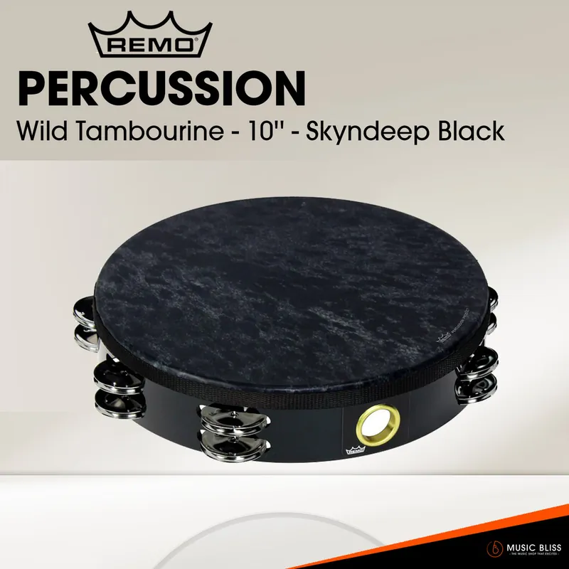 Time-Limited Remo Wild Tambourine - 10'' - Skyndeep Black