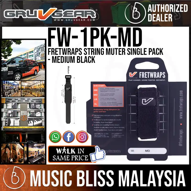 Gruv Gear FretWraps String Muter Single Pack - Medium Black While Supplies Last
