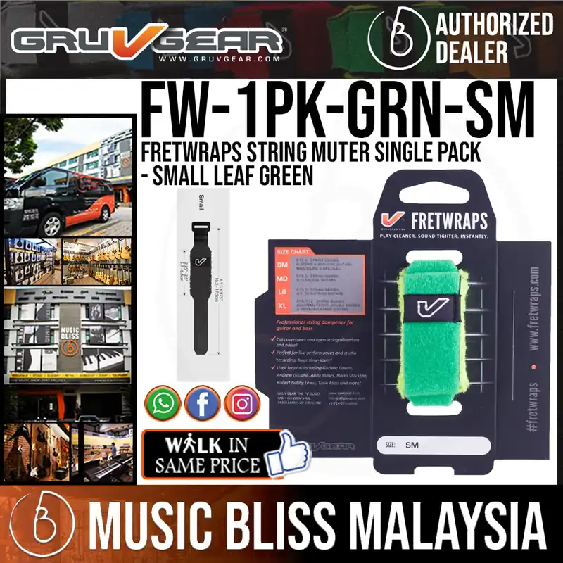 Gruv Gear FretWraps HD 'Leaf' String Muter Single Pack - Small Green Seasonal Sale