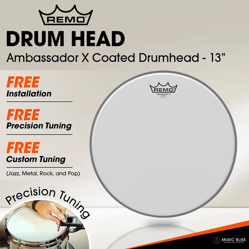No Minimum Order Remo Ambassador X Coated Drumhead - 13" [Free In-Store Installation]