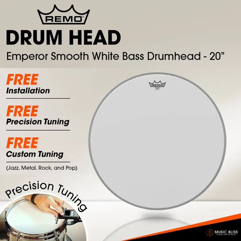 In Demand Remo Emperor Smooth White Bass Drumhead - 20"