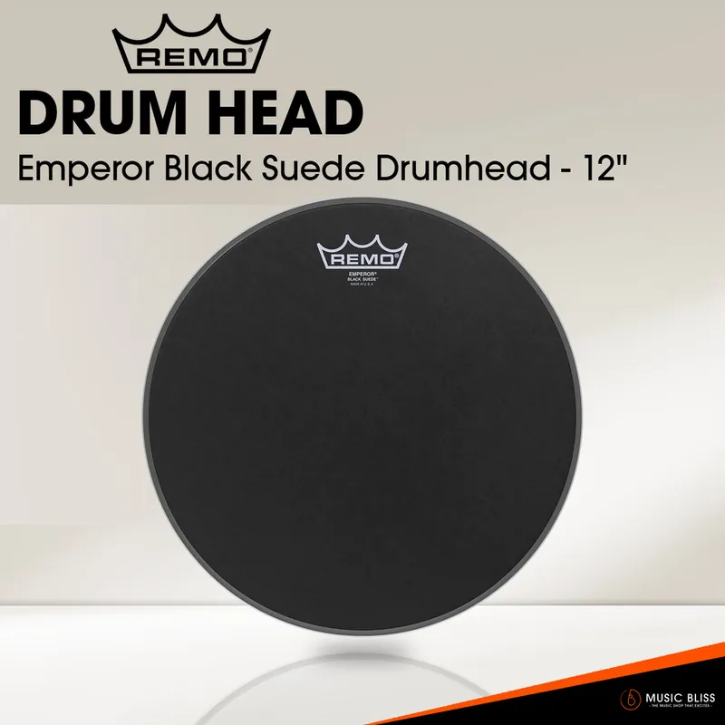 Place Order Remo Emperor Black Suede Drumhead - 12"