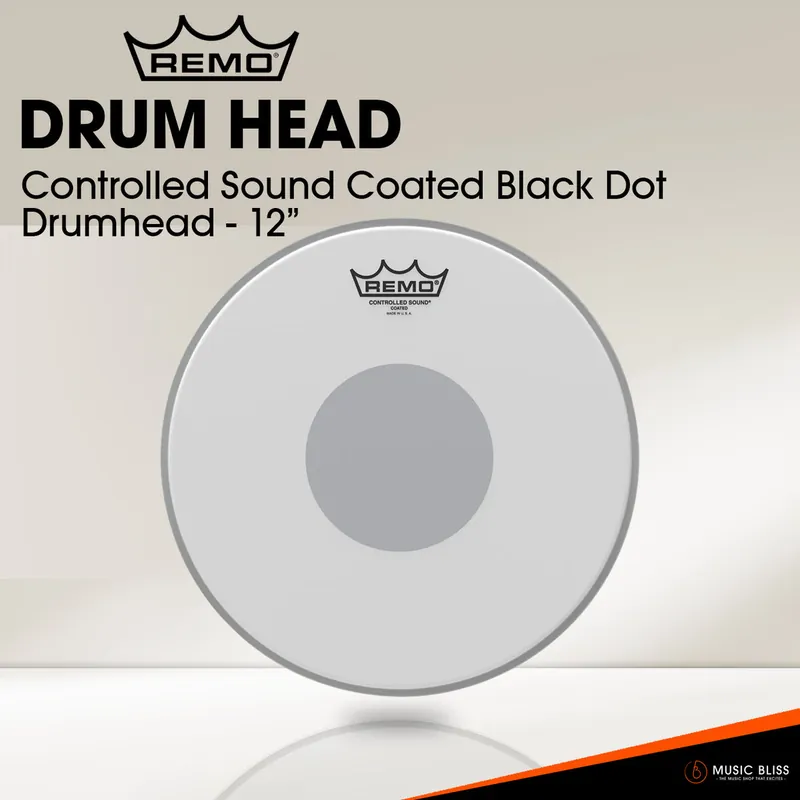 Best Choice Remo Controlled Sound Coated Black Dot Drumhead - 12"