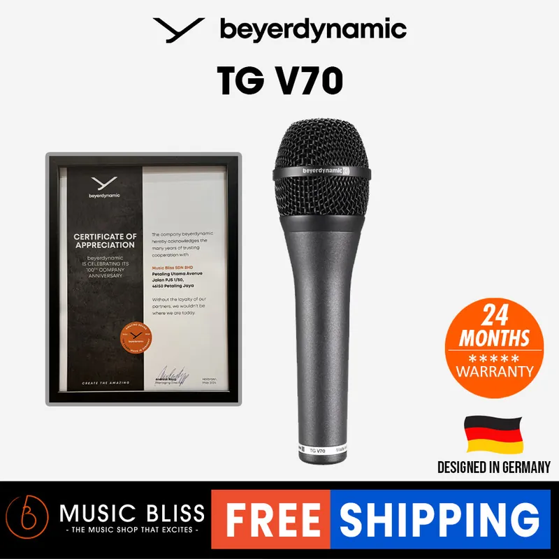 Free Delivery Beyerdynamic TG V70 Hypercardioid Dynamic Vocal Microphone with Microphone Clamp & Storage Bag Included