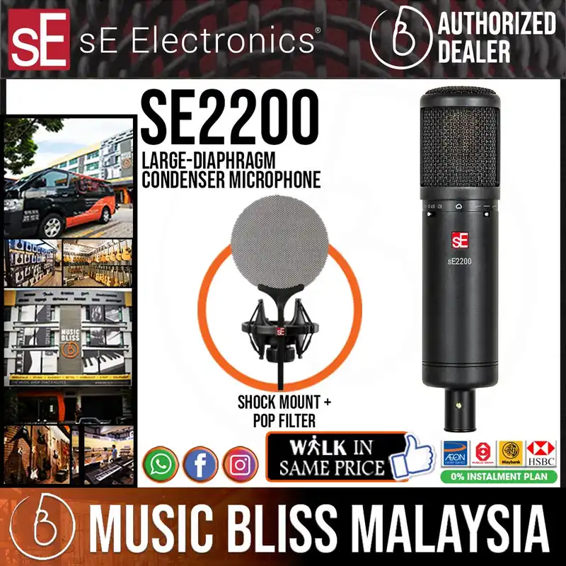SE Electronics sE2200 Large-diaphragm Condenser Microphone Certified
