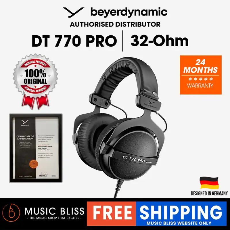 Beyerdynamic DT 770 PRO 32 Ohm Over-Ear Studio Headphones. Enclosed Design, Wired for Professional Sound in The Studio and on Mobile Devices Such as Tablets and Smartphones Grab Now