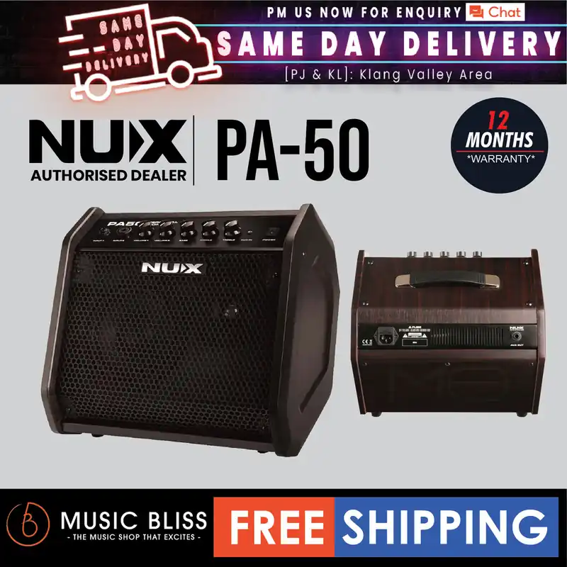 Trusted Brand NUX PA50 2-Channel 50-Watts Powered Personal Monitor Speaker with 6.5" Woofer