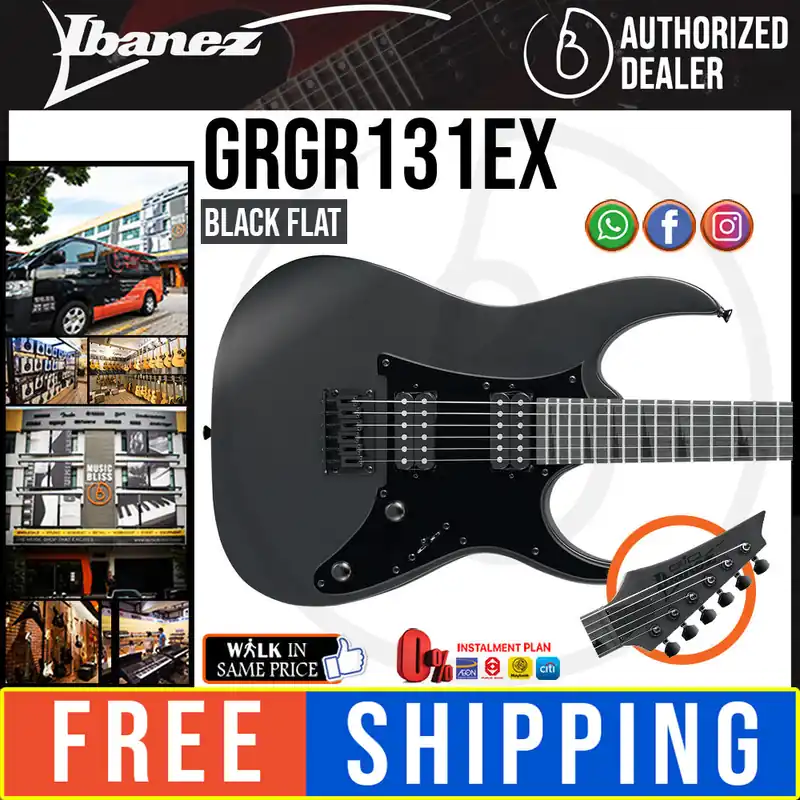 Best Price Ibanez Gio GRGR131EX Electric Guitar - Black Flat