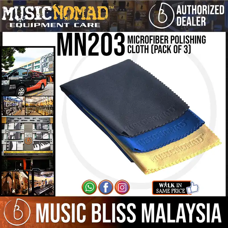 Music Nomad MN203 Microfiber Polishing Cloth - Pack of 3 Special Discount