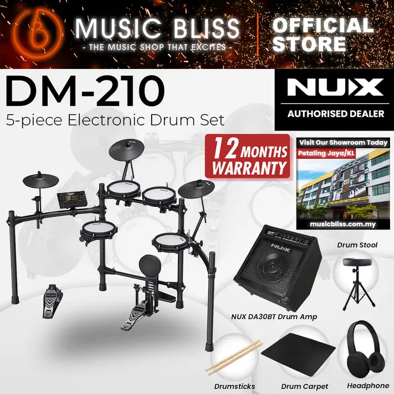 High Quality NUX DM-210 5-Piece Digital Electronic Drum with Full Mesh Head