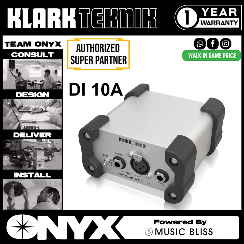 Fresh Stock Klark Teknik DI 10A Active DI Box with Midas Transformer
