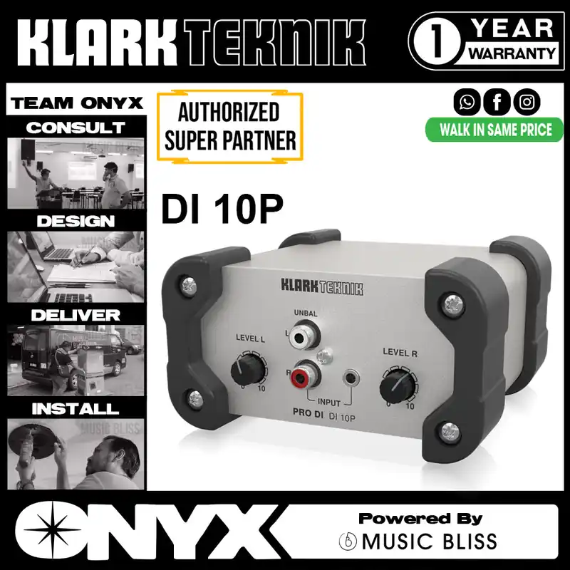 Klark Teknik DI 10P 1-channel Passive Direct Box with Midas Transformer Bulk Order