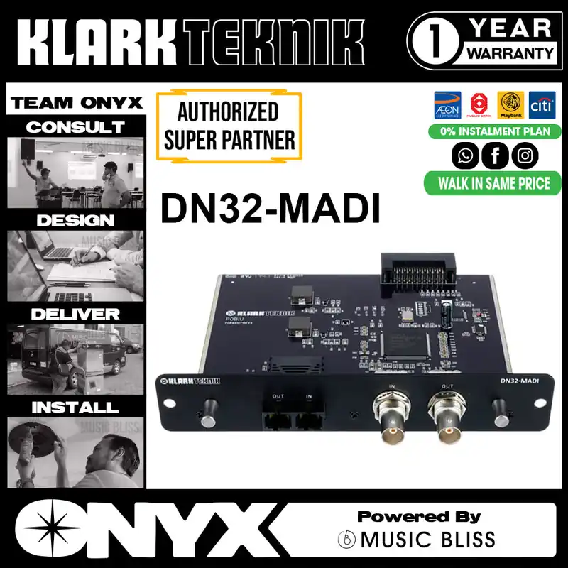 Express Delivery Klark Teknik DN32-MADI MADI Expansion Module with up to 32 Bidirectional Channels