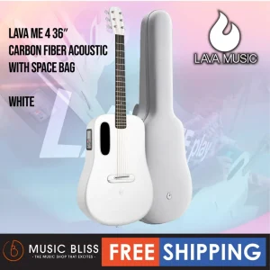 Sale Lava ME 4 36″ Carbon Fiber Acoustic-Electric Guitar with Space Bag - White
