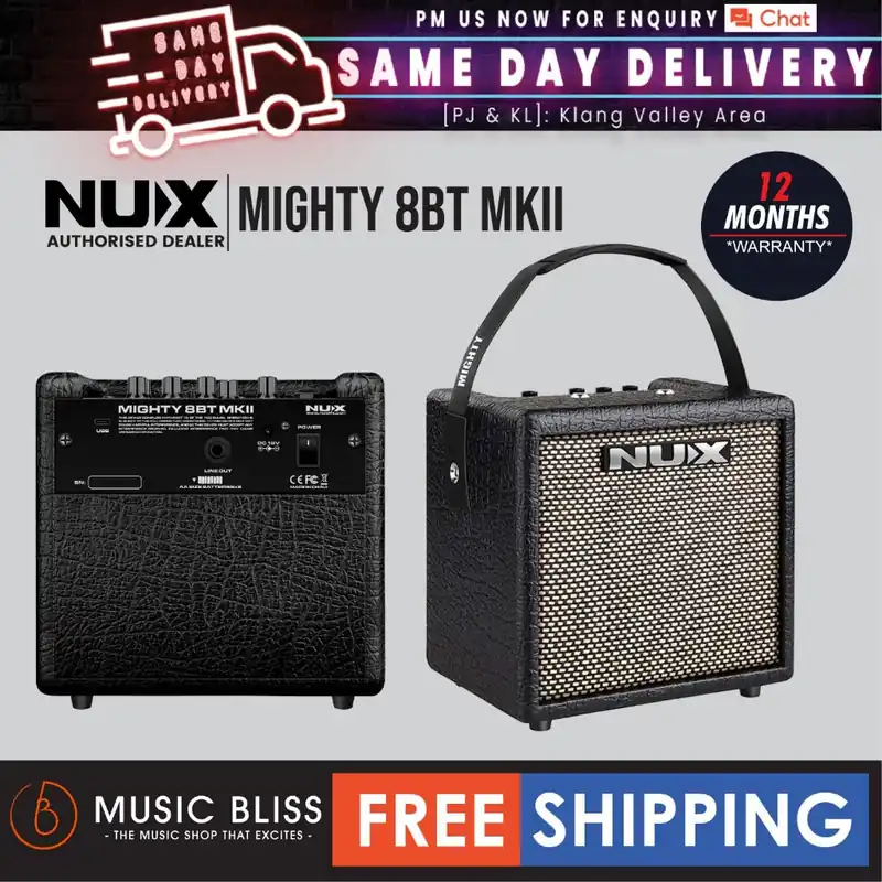 Exclusive NUX Mighty 8BT MKII 8-watt Portable Electric Guitar Amplifier with Bluetooth